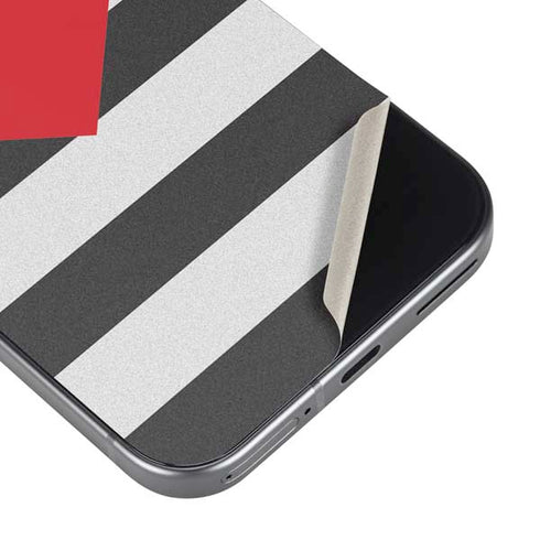 Black And White Striped Heart Pixel 9 Pro XL Skin